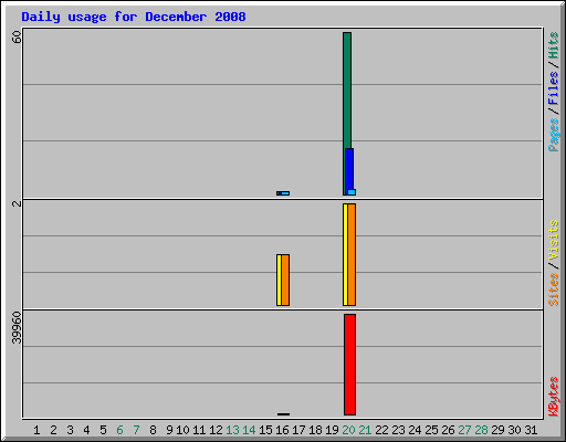 Daily usage for December 2008