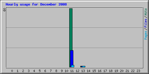 Hourly usage for December 2008