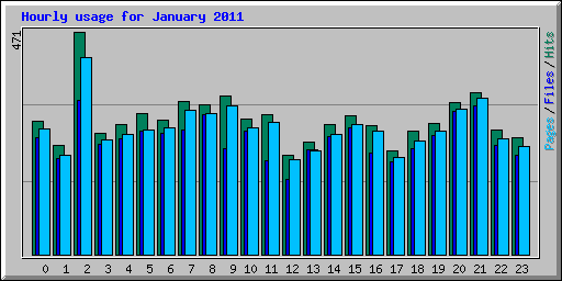Hourly usage for January 2011